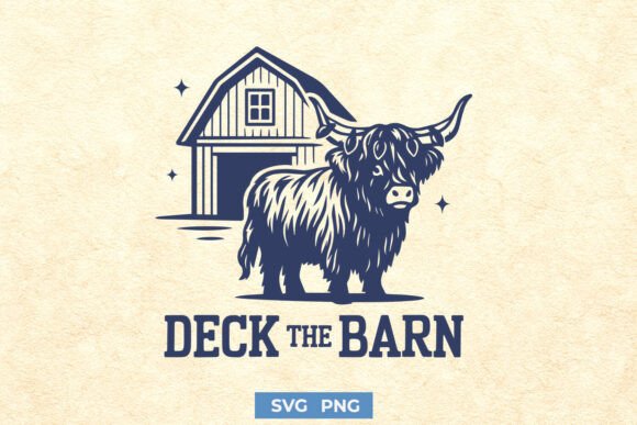 Download Deck the Barn SVG | Christmas Cow PNG - Svg Collection