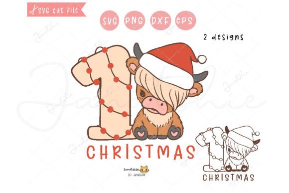 Download Baby Highland Cow First Christmas SVG - Svg Collection