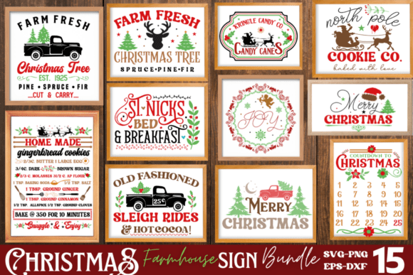 Download Farmhouse Christmas Sign SVG Bundle - Svg Collection