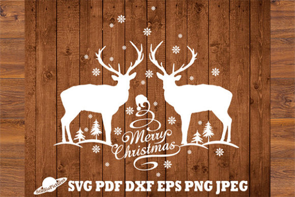 Download Christmas Deers Svg, Christmas Scene Svg - Svg Collection