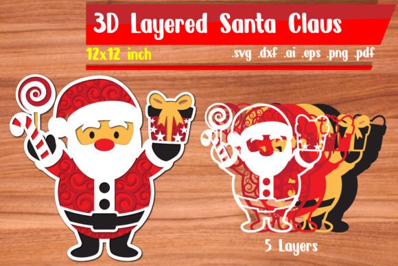 Download 3D Layered Santa Claus Svg - Svg Collection