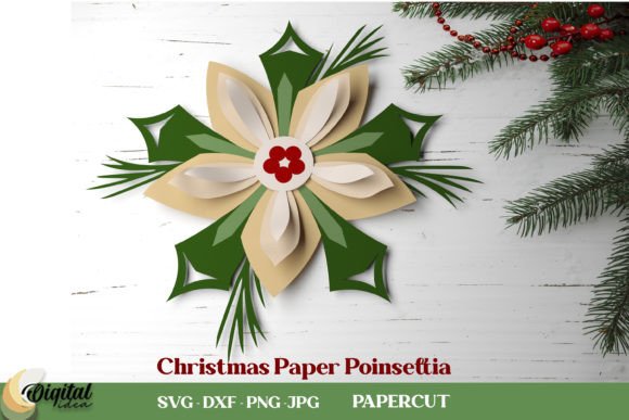 Download SVG Decor. 3D Christmas Paper Poinsettia - Svg Collection