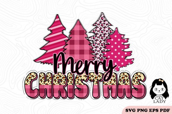 Download Pink Merry Christmas Trees SVG PNG - Svg Collection