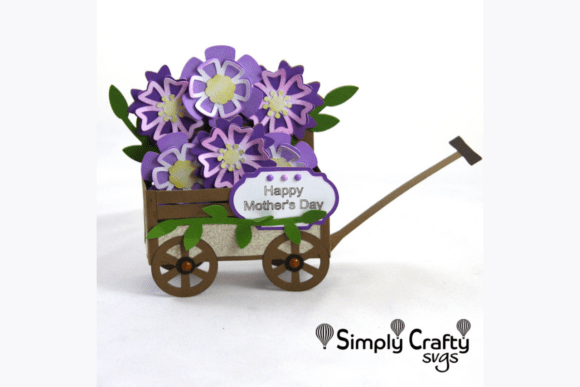 Download Wagon of Flowers Box Card SVG - Svg Collection