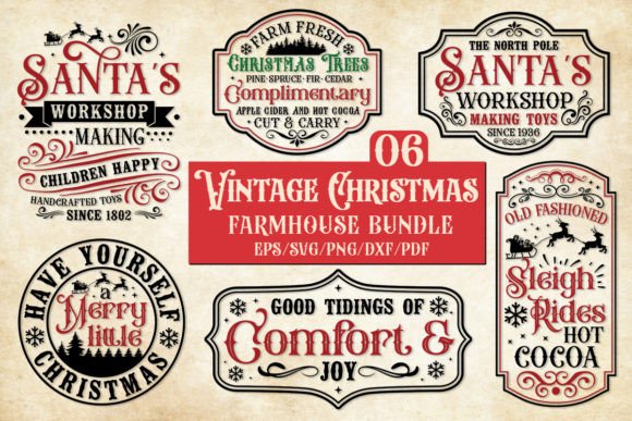 Download Vintage Farmhouse Christmas SVG Bundle - Svg Collection