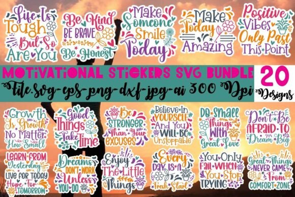 Download Motivational Stickers SVG Bundle - Svg Collection