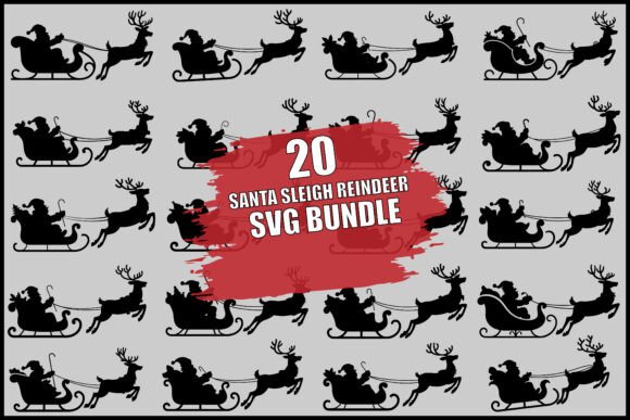Download Santa Sleigh Reindeer SVG Bundle - Svg Collection