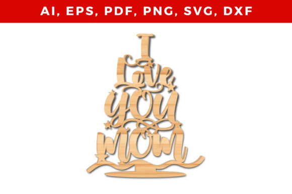Download I Love You Mom Ornament Laser Craft SVG - Svg Collection