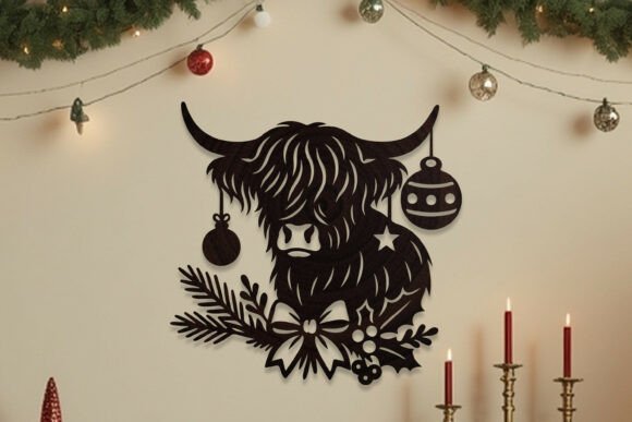 Download Laser Cut Christmas Highland Cow SVG - Svg Collection