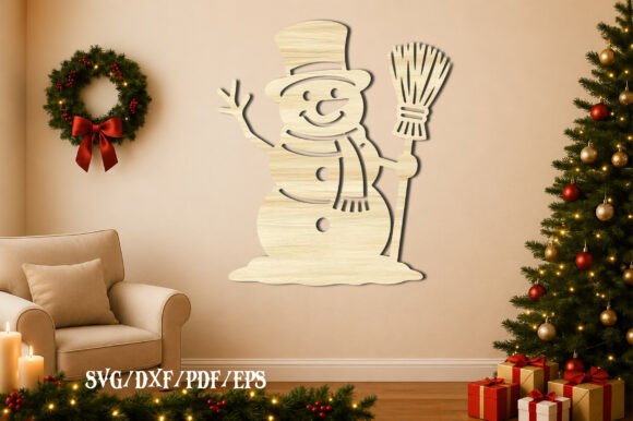 Download Snowman with Broom Laser Cut SVG - Svg Collection