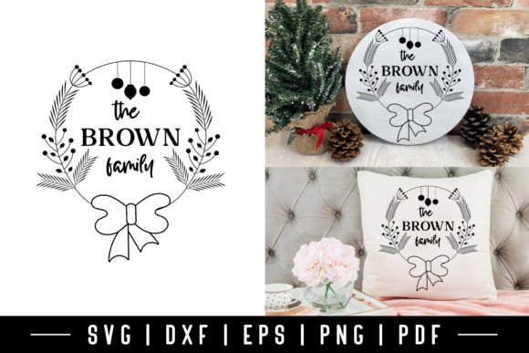 Download Christmas Family Wreath SVG Design - Svg Collection