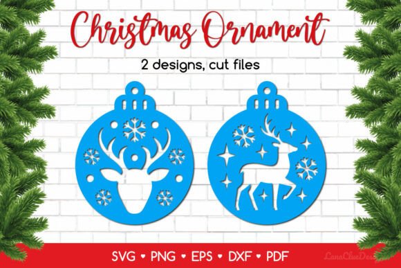 Download 2 Reindeer Round Christmas Balls SVG - Svg Collection