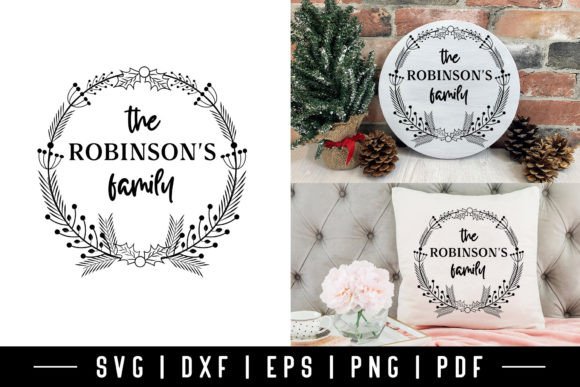Download Christmas Family Wreath SVG Design - Svg Collection