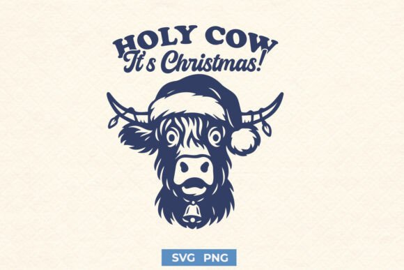 Download Holy Cow It’s Christmas Highland Cow SVG - Svg Collection