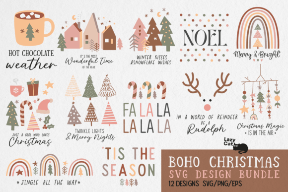 Download Boho Christmas SVG PNG Bundle - Svg Collection