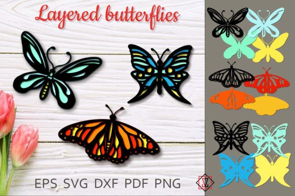 Download Multilayer Butterflies.Cricut SVG File - Svg Collection