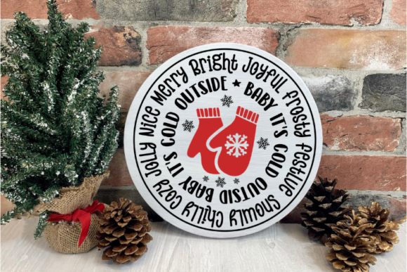 Download Christmas Round Wood Sign Svg, Cut Files - Svg Collection