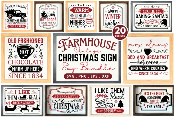 Download Farmhouse Christmas Sign SVG Bundle - Svg Collection