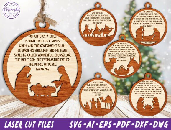 Download Bible Verse Nativity Ornament SVG Bundle - Svg Collection