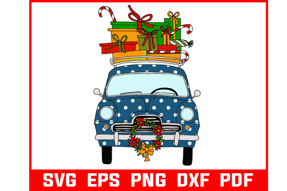 Download London Cab with Christmas Gift Svg - Svg Collection