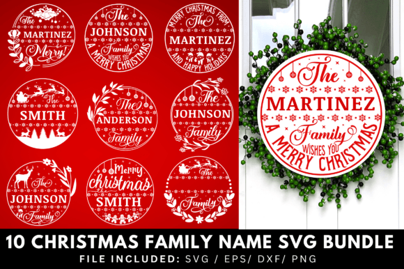 Download Christmas Family Name SVG Bundle - Svg Collection