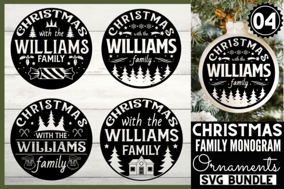 Download Christmas Family Monogram SVG Bundle - Svg Collection