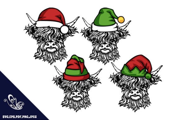 Download Scottish Highland Cow Christmas SVG - Svg Collection