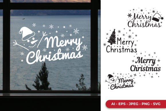 Download Christmas Window Decal SVG Set - Svg Collection
