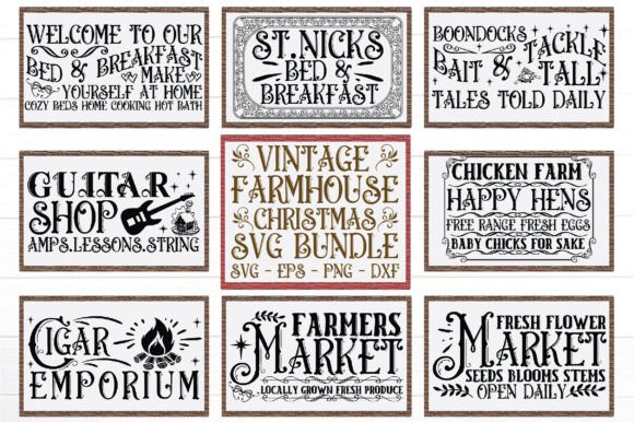 Download Vintage Farmhouse Christmas Svg Bundle - Svg Collection