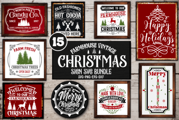 Download Farmhouse Christmas Sign SVG Bundle - Svg Collection