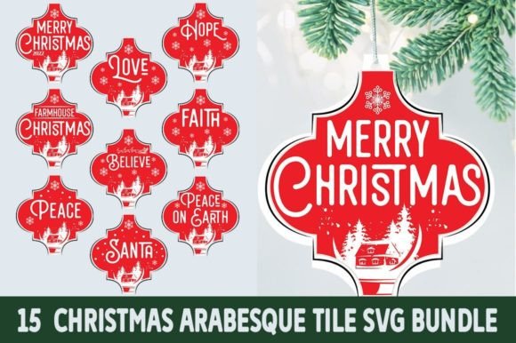 Download Christmas Arabesque Tile SVG Bundle - Svg Collection