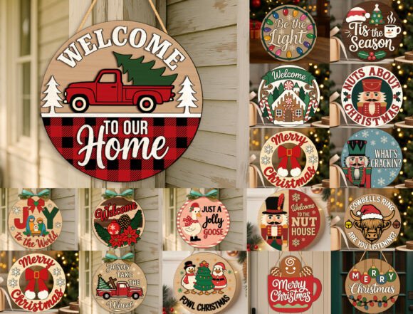 Download Bundle Christmas Door Sign Cute Xmas Svg - Svg Collection