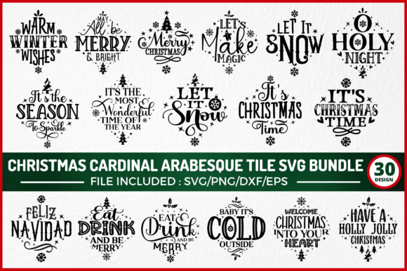 Download Christmas Arabesque Tile SVG Bundle - Svg Collection