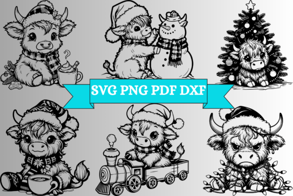Download Highland Cow Christmas SVG PNG Files - Svg Collection