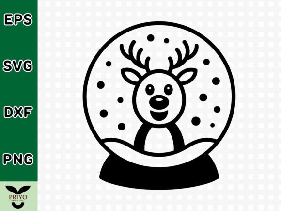 Download Cute Reindeer in Snow Globe SVG - Svg Collection