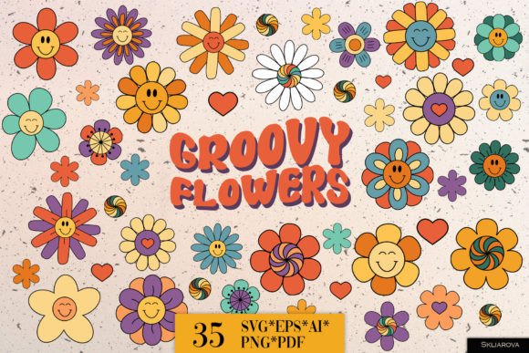 Download Groovy Flowers SVG PNG EPS - Svg Collection