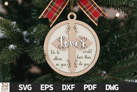 Download Love Cross Christmas Ornament SVG - Svg Collection