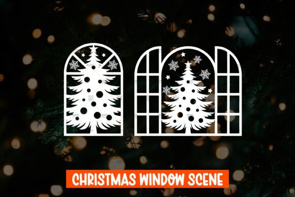 Download 2 Christmas Window Decal SVG - Svg Collection