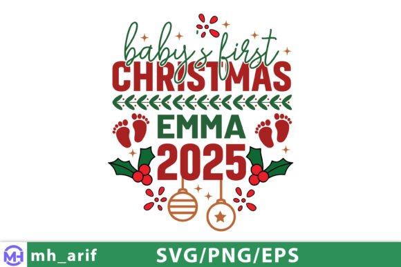 Download Baby's First Christmas Emma 2025 SVG PNG - Svg Collection