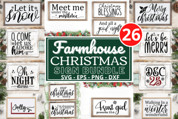 Download Farmhouse Christmas Sign  Svg Bundle - Svg Collection