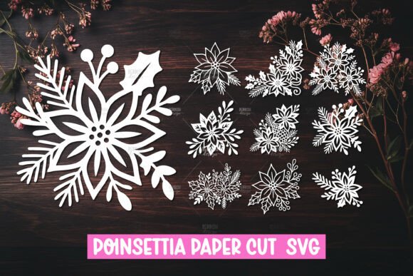 Download 9 Paper Cut Poinsettia Flower SVG - Svg Collection
