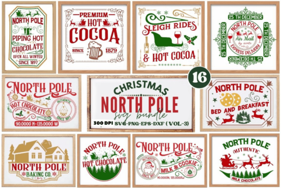 Download Vintage North Pole SVG Design Bundle - Svg Collection