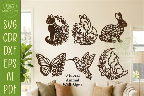 Download Floral Animal Wall Sign Bundle SVG Decor - Svg Collection