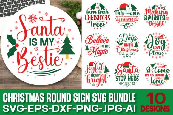 Download Christmas Round Sign Svg Bundle - Premium Bundle