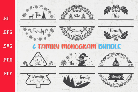 Download Christmas Family Monogram Bundle SVG - Svg Collection