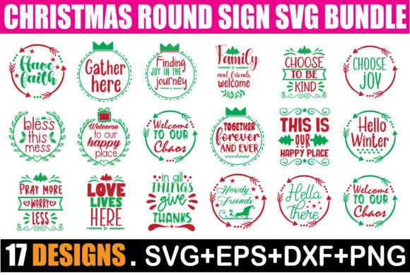 Download Christmas Round Sign SVG Bundle - Svg Collection