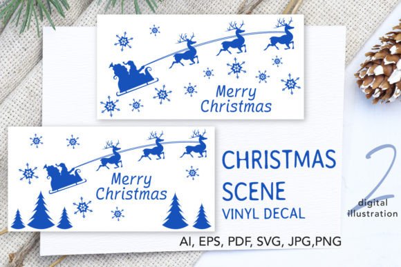 Download Christmas Scene Decal SVG - Svg Collection