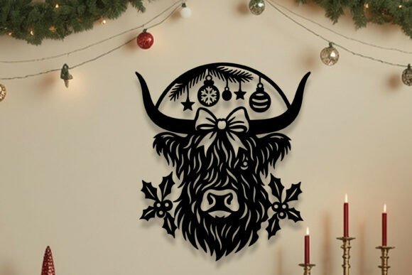 Download Laser Cut Christmas Highland Cow SVG - Svg Collection