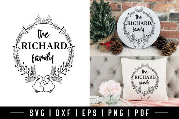 Download Christmas Wreath Family Monogram SVG - Svg Collection