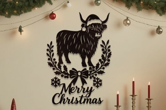 Download Laser Cut Christmas Highland Cow SVG - Svg Collection